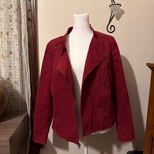 Banana Republic Women's Deep Red Leather Jacket